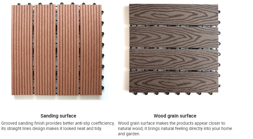 UV Resistant WPC Decking Tiles Fire Rated Composite Decking Outdoor Floor Tiles