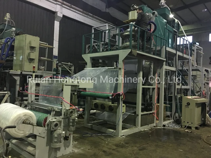 LDPE LLDPE PE Polypropylene PP Poly Plastic Water Cooling Downward Blown Rotary Rotating Die Head Film Blowing Extruder Extrusion Production Line