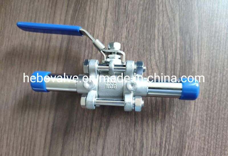 Stainless Steel 3PC Ball Valve Thread End with Pneumatic Actuator