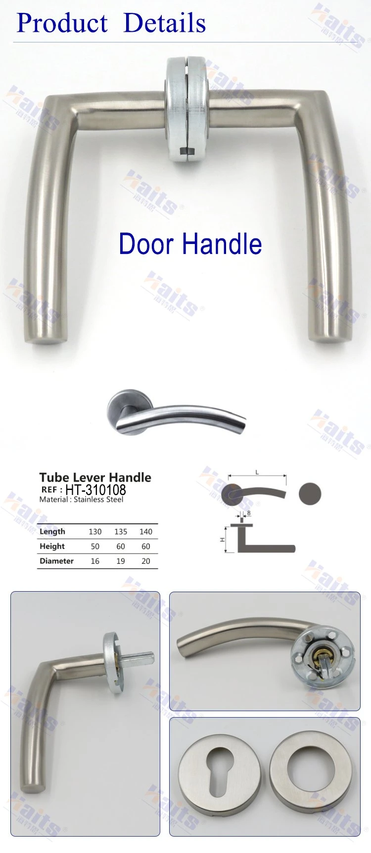 Glass Door Handle Stainless Steel Double Side Door Pull Handle Door Handle Chrome