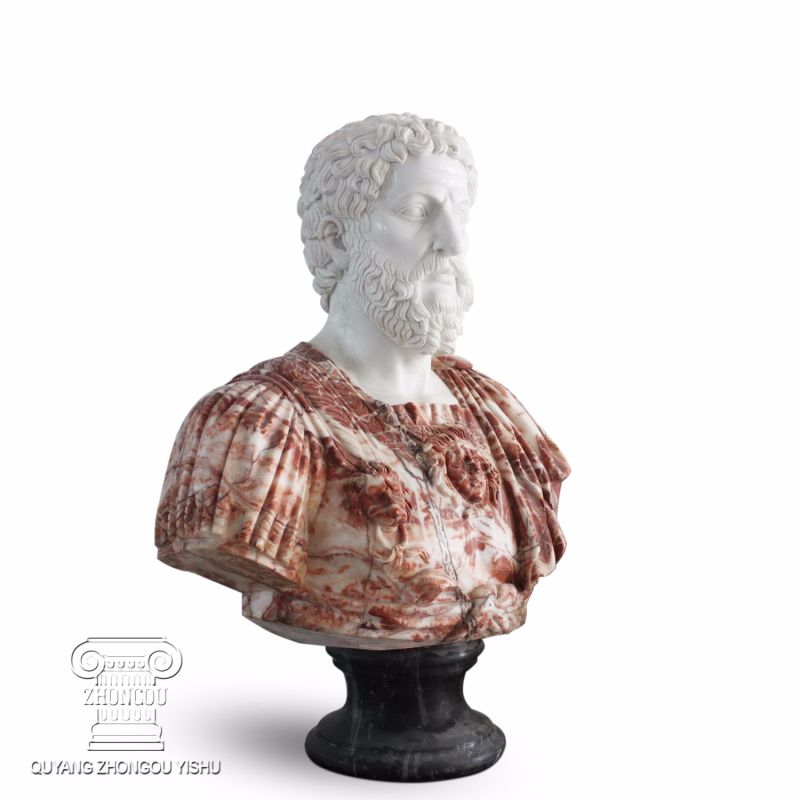 Marble Bust with Antique Looking, Stone Bust Sculpture Statue
