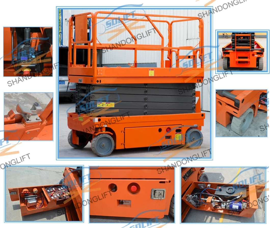 Self Propelled Elevating Work Platforms, Ce Hydraulic Electric Aerial Lift Scaffolding