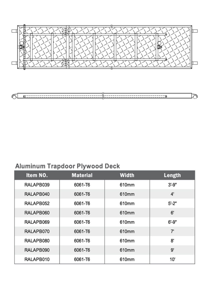 ANSI Aluminum Scaffold Working Plank Platform Scaffolding Walk Deck Board