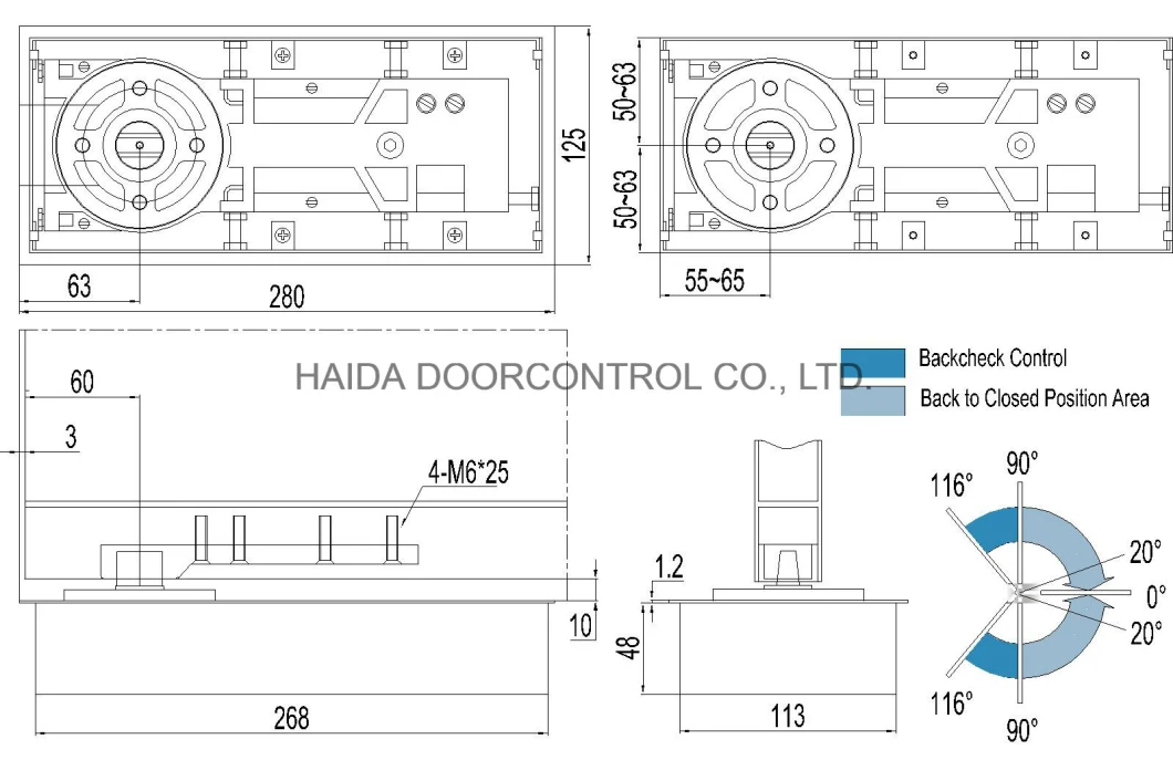 Door Control Door Hardware Glass Door Accessories Floor Spring HD 208