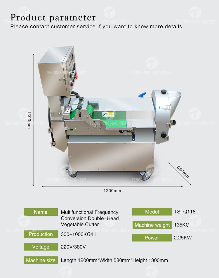 Automatic Commercial Vegetable Cutter Machine Leafy Vegetable Cutter Frequency Conversion Vegetable Cutting Machine (TS-Q118)