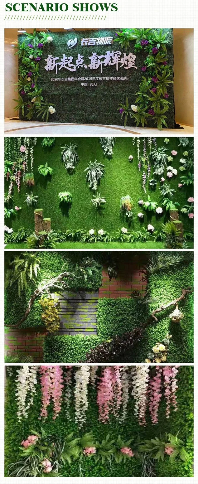 Grass Wall Panel Artificial Boxwood Panels Hedge UV Protected Greenery Wall for Garden Fence Backyard Home