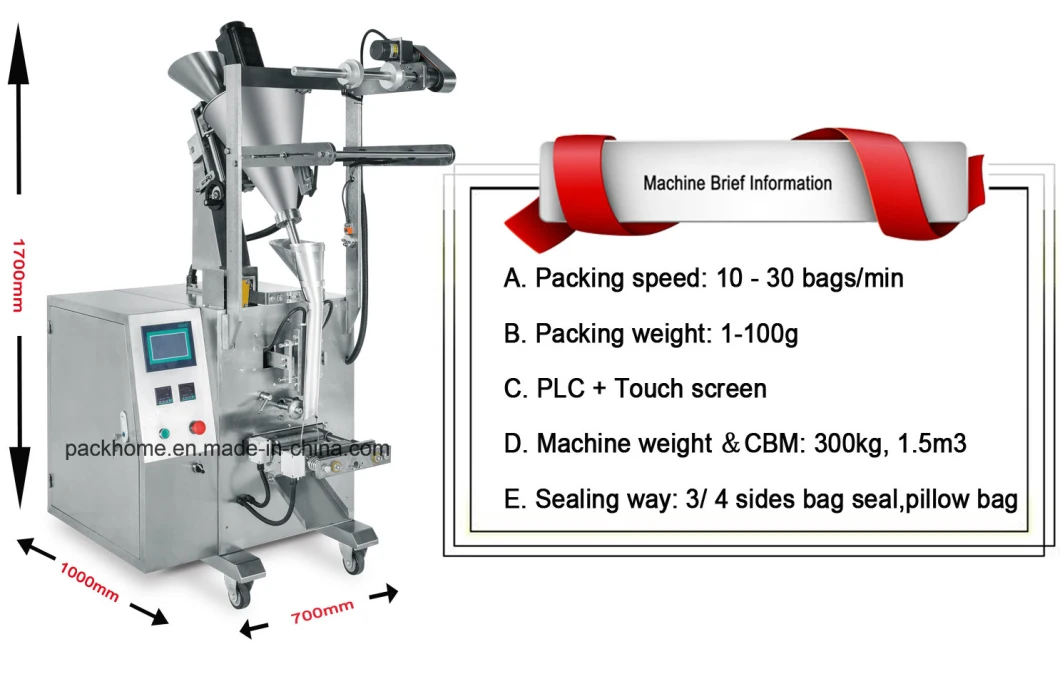 Small Automatic Detergent / Washing Powder Sachet Pouch Bagging Package Filling Packaging Packing Machine