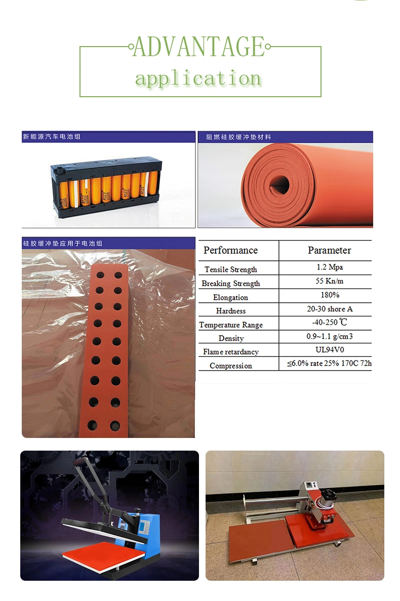 Heat Press Machine Red Heat Resistant Silicone Rubber Foam Sponge Sheet
