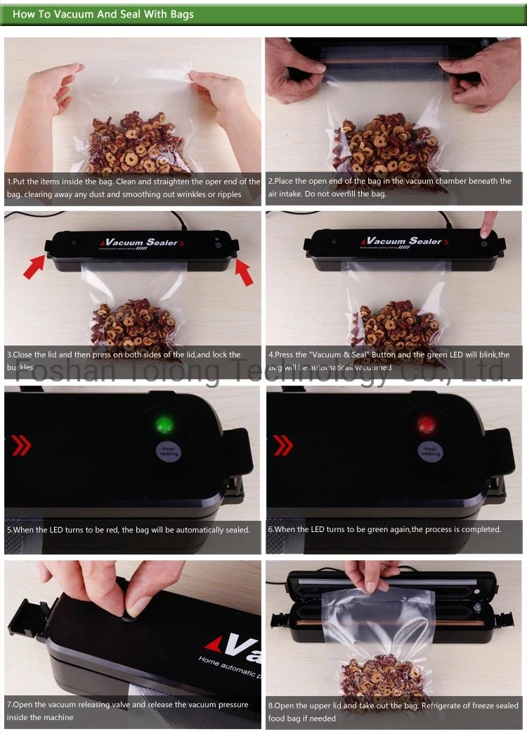 New Arrival Kitchen Vacuum Sealer Bags Household Fresh Food Packing Machine One-Button Operation Vacuum Packer