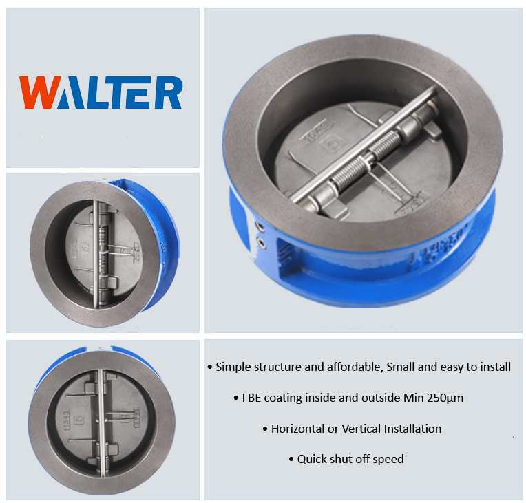 Double Disc Flap Wafer Dual EPDM Seat Check Valve