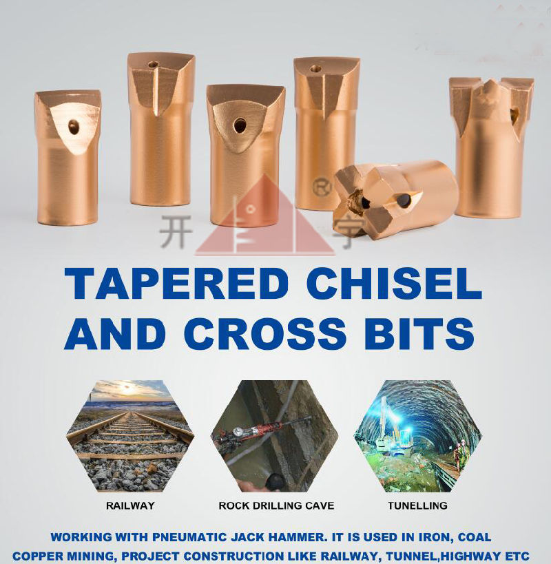 Tapered Chisel Drill Bits Diameter 32mm for Mining Drilling