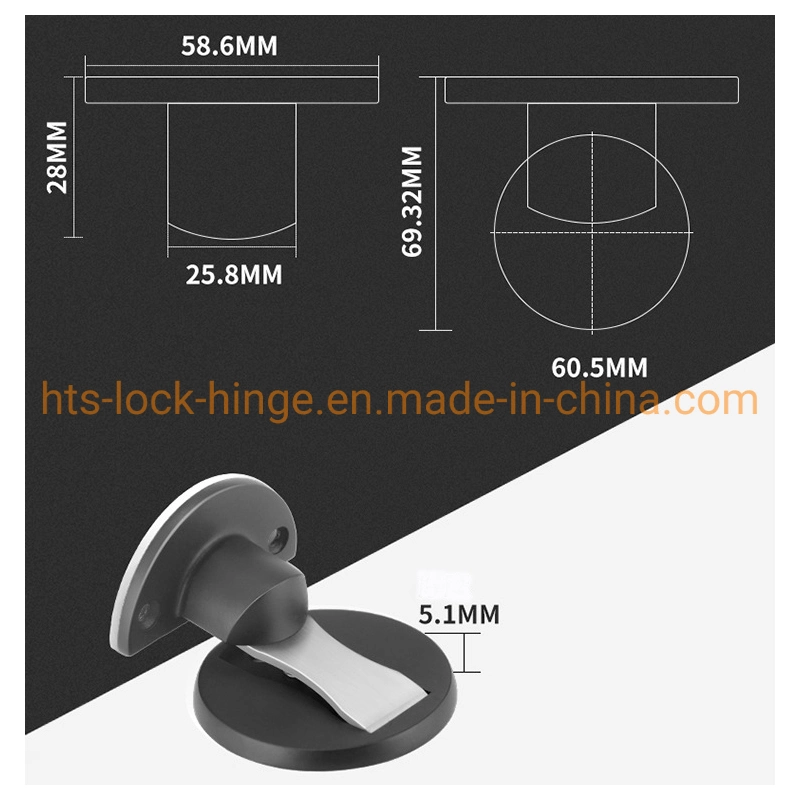 Magnetic Door Stopper Door Hardware Zinc Alloy Magnetic Catch for Floor or Wall Mounted