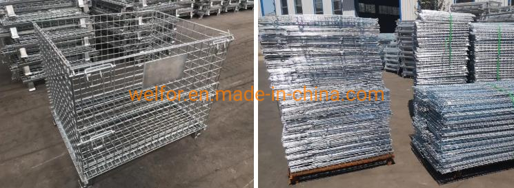 Foldable Welded Stackable Collapsible Wire Mesh Storage Containers