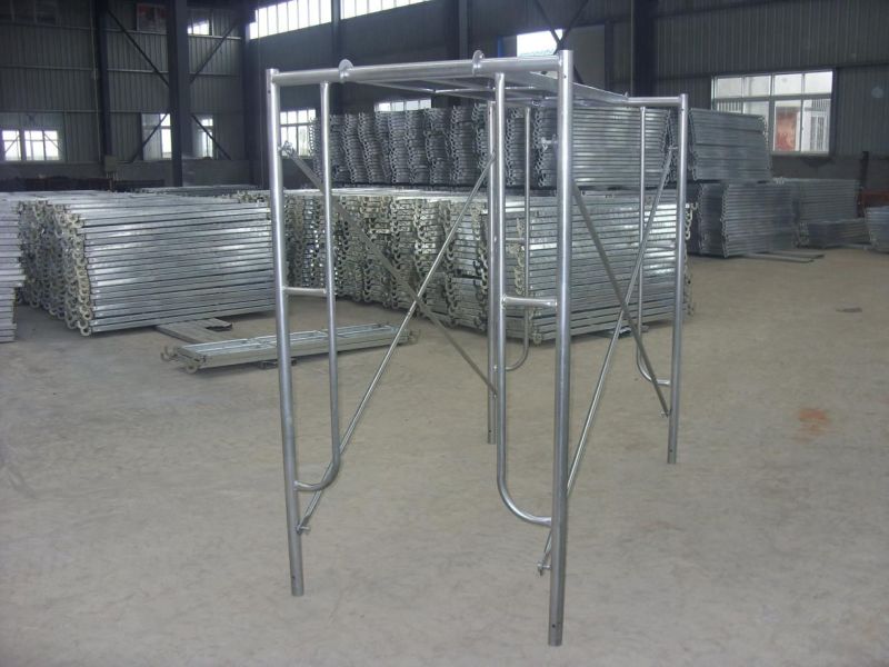 Pre-Galvanized Scaffolding H Frame Systems Mobile Walk-Through Frame Scaffolding