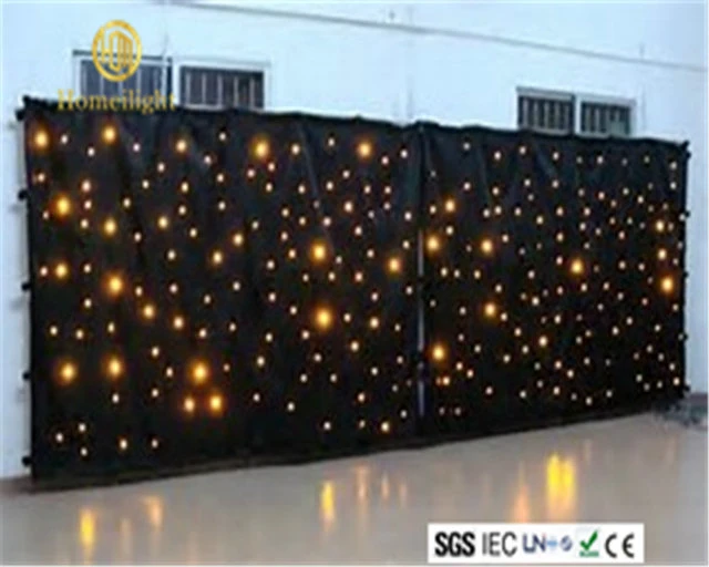 Wedding Party Decoration Fireproof LED Star Curtain in Effect Light