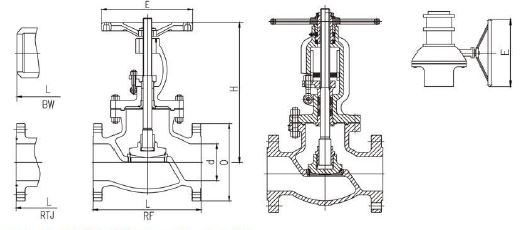 ANSI Carbon Steel / Stainless Steel Y Type Globe Valve