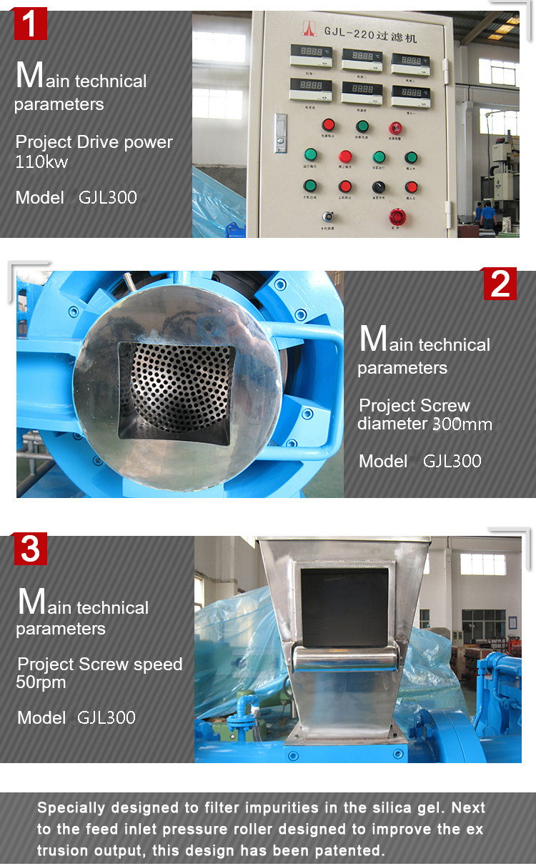 Gjl300 Silica Gel Strainer with Automatic Rubber Cutting