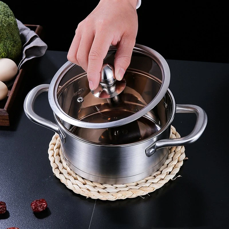 Factory Price Stainless Steel Soup Pot 18cm Small Soup Pot Heated Soup Pot