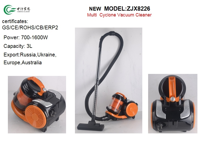 Multi-Cyclonic Bagless Vacuum Cleaner for Home Use