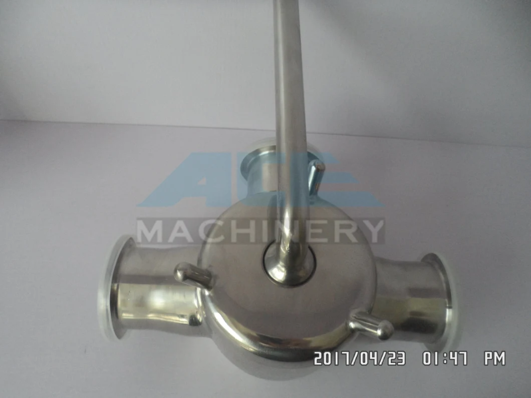 Stainless Steel Sanitary 3 Ways Plug Valve with Rjt Union