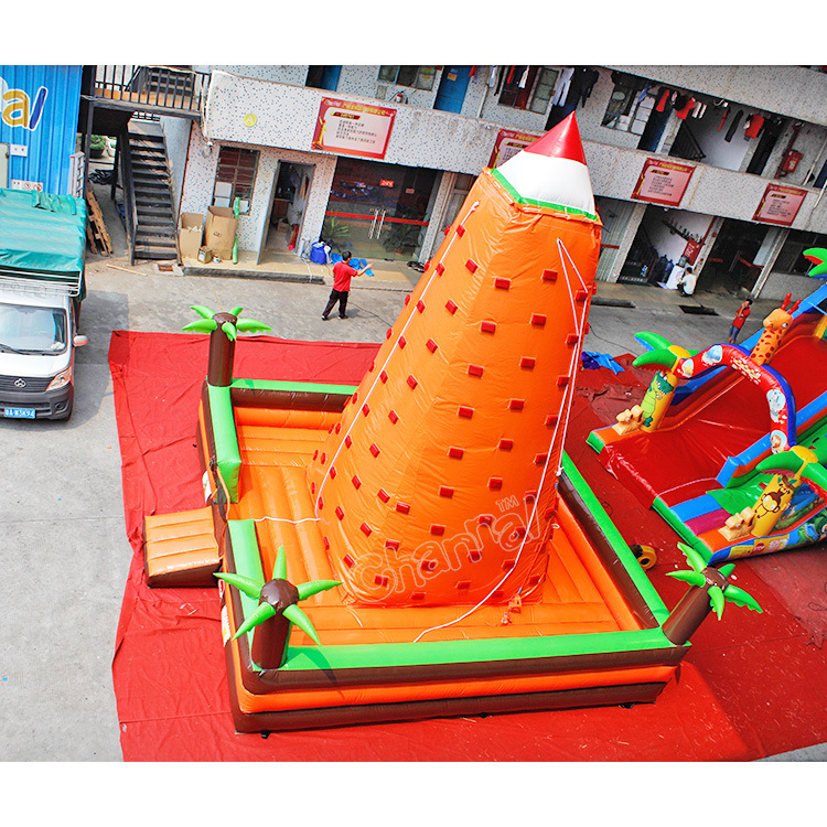 Orange/Brown Jungle Inflatable Climbing Game Inflatable Climbing Wall for Outdoor