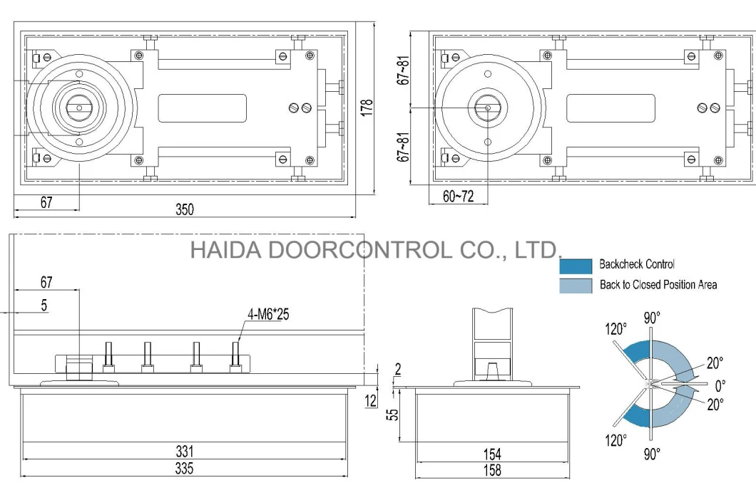 HD 577 Heavy Weight High Quality Metal Door Spring Door Hinge Floor Spring