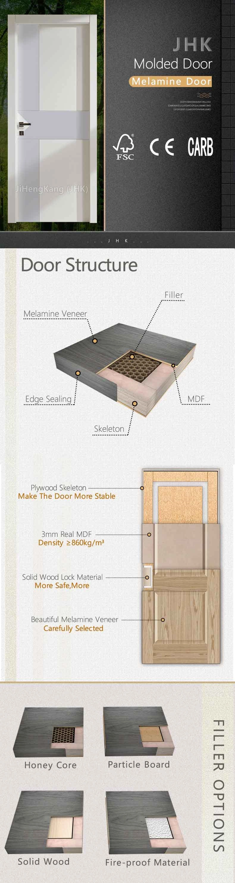 Jhk-MD23 Melamine MDF Door Exterior Door Wood Door