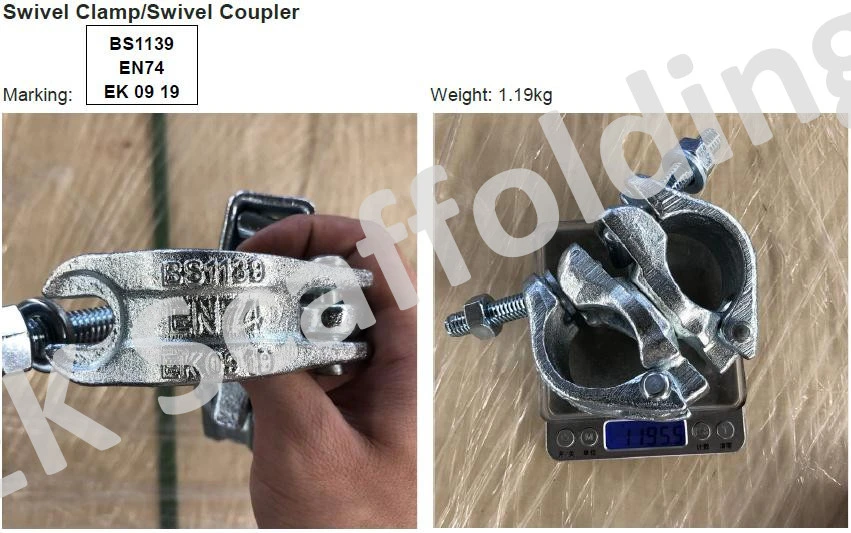 En74 BS1139 Scaffold Fitting Scaffolding Clamp Drop Forged Swivel Coupler