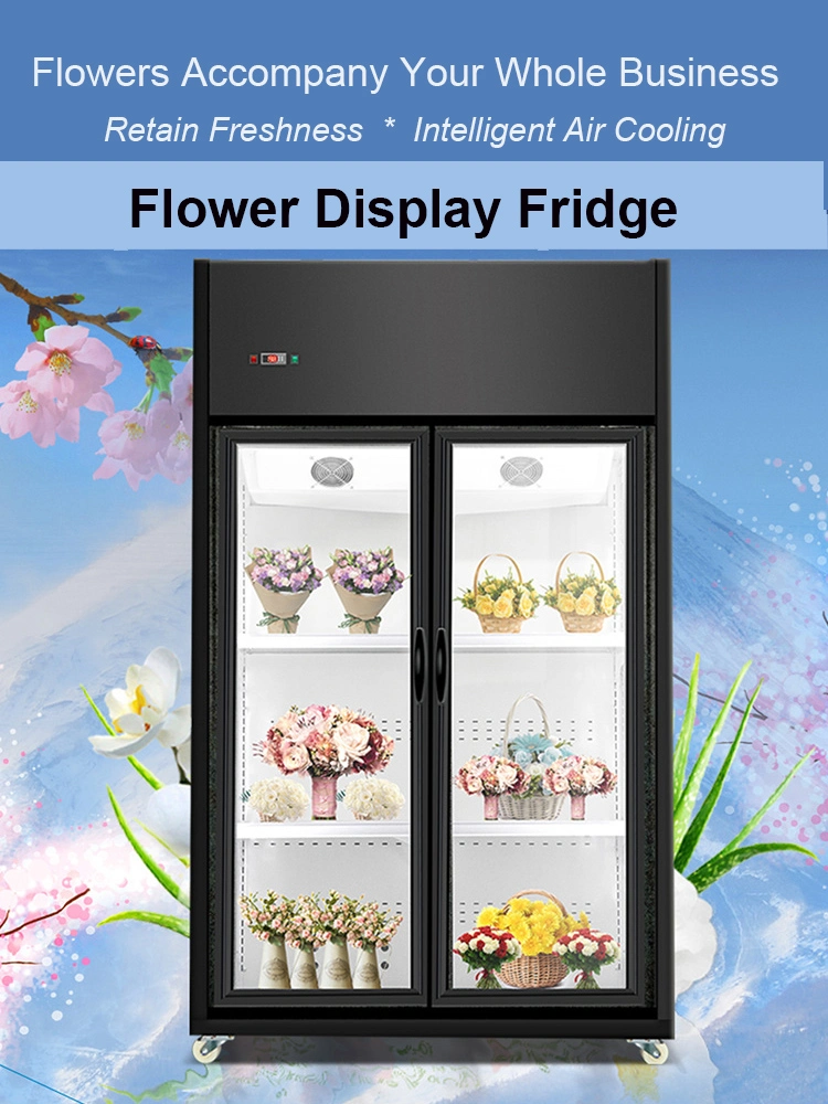CE Certification Luxury Flower Shop Air Cooling Wind Cooling Cooler Type Flower Display Fridge