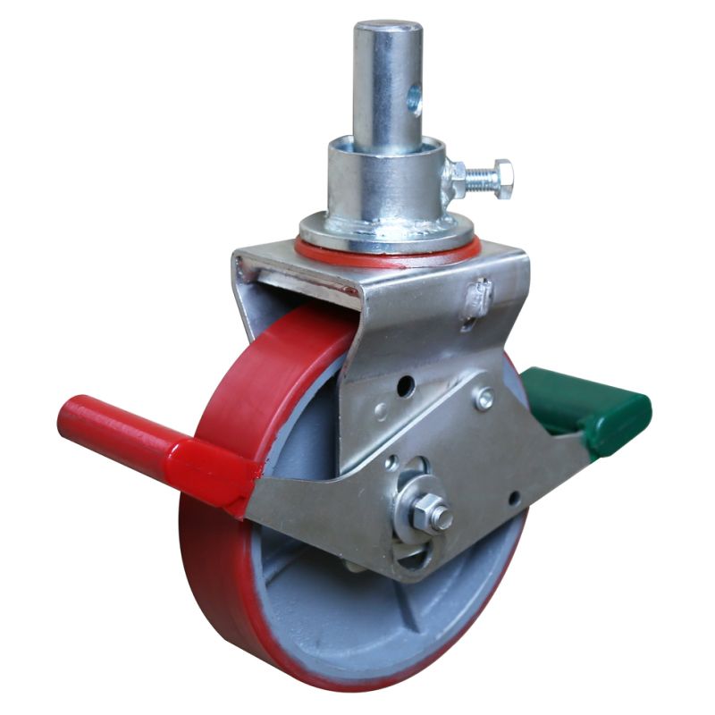 Central Locking 8 Inch Hight Roller Bearing Scaffold Caster