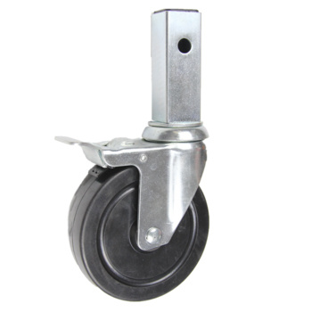 Industrial Superior Wholesale 4" Rubber Plain Bore Bearing Movable Scaffold Swivel Caster Wheel with Brake