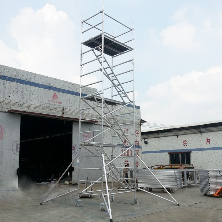 Portable Aluminum Ladder Mobile Scaffold Tower with Stairs