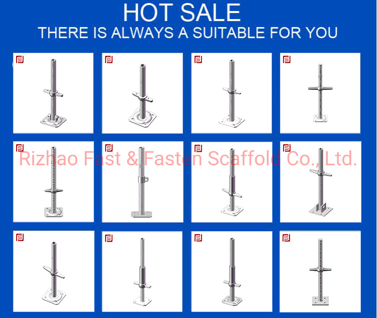 Scaffold Adjustable Screws Jack with Base Plate Made in China Steel Scaffolding Jack Base