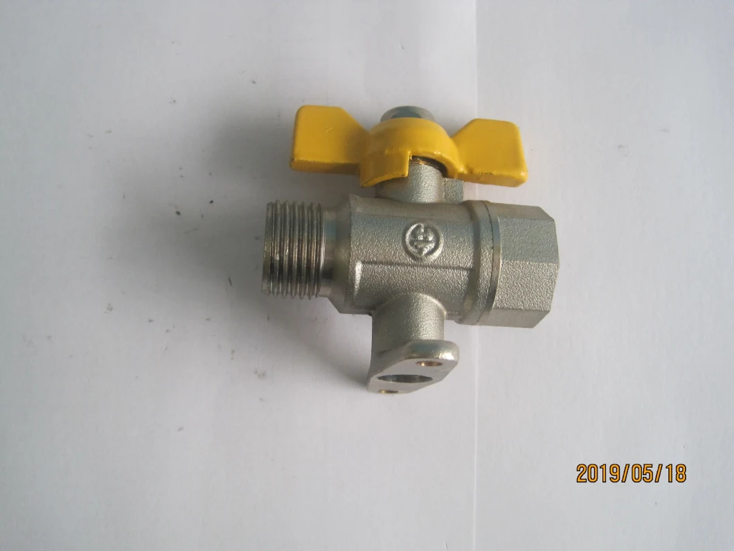 Male and Female Thread Brass Gas Ball Valve in Three Ways with Butterfly Handle