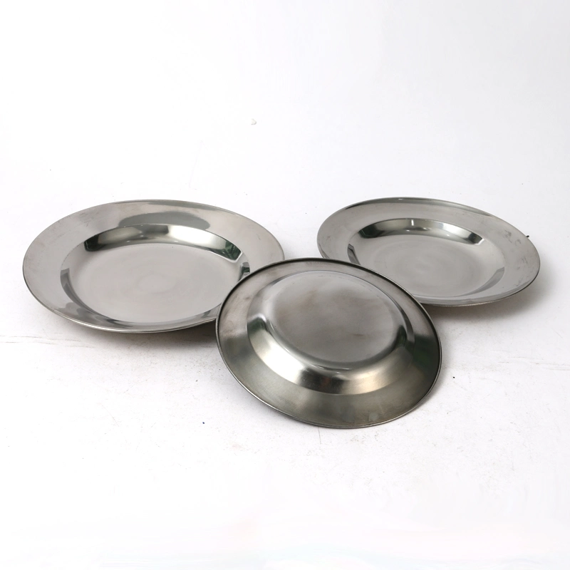 Stainless Steel Stainless Tray Stainless Steel Dinner Plate Dishes Silver Food Serving Tray