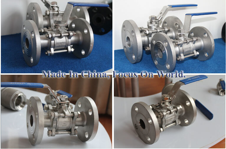 Pneumatic Actuated 3PC Flanged Stainless Steel Ball Valve