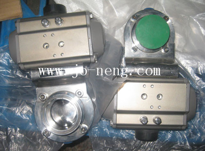 China Sanitary Stainless Steel Pneumatic Actuator Welded Butterfly Valves (JN-BV1007)