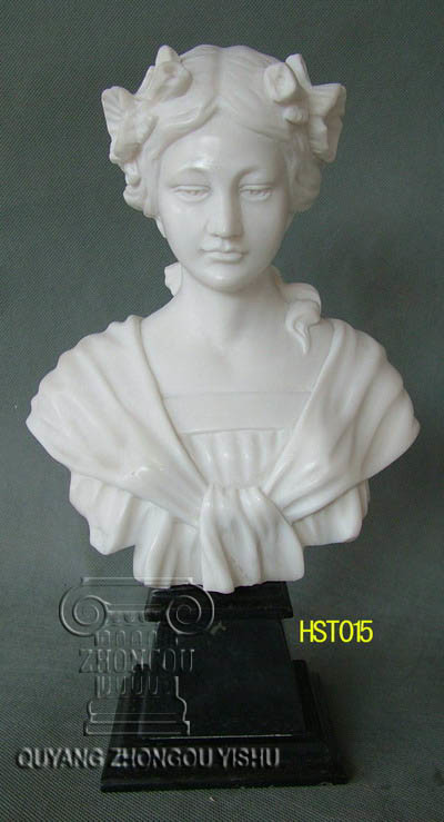 White Marble Woman Bust for Table Ornament