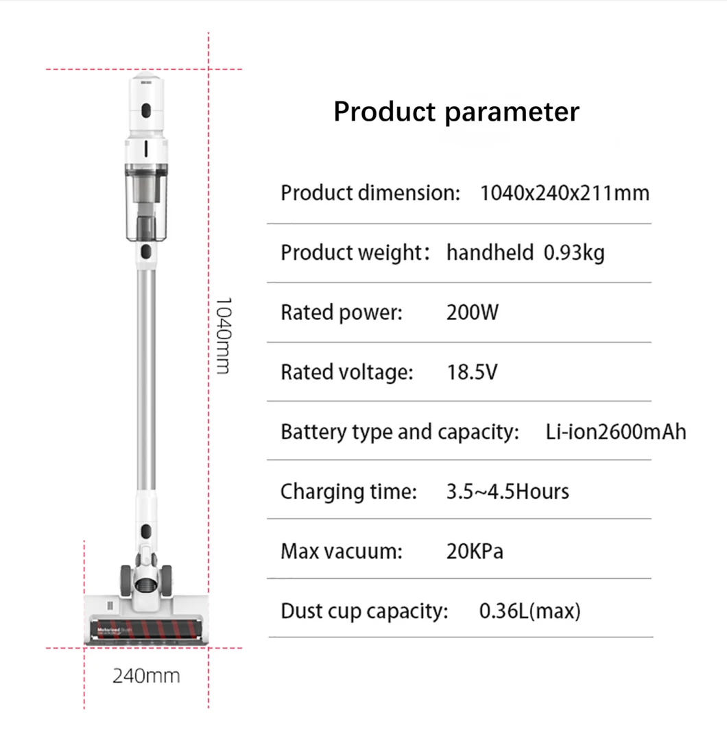 Handheld Vacuum Cleaner with Large Capacity Dust Box Low Noise Filter Powerful Vacuum Cleaner