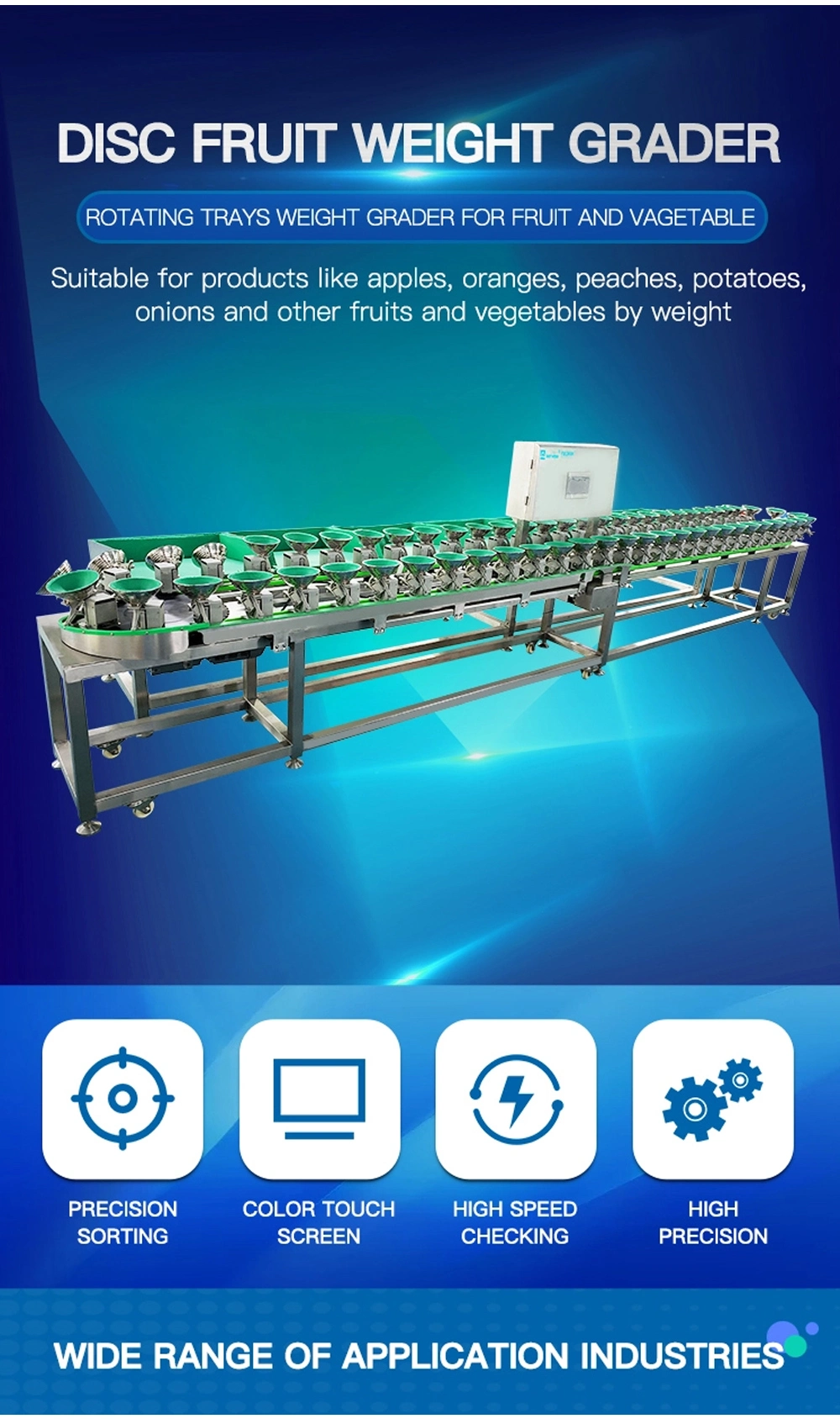 Vegetable Fruit Picking Roller Sorting Grading Machine for Fruit Vegetable