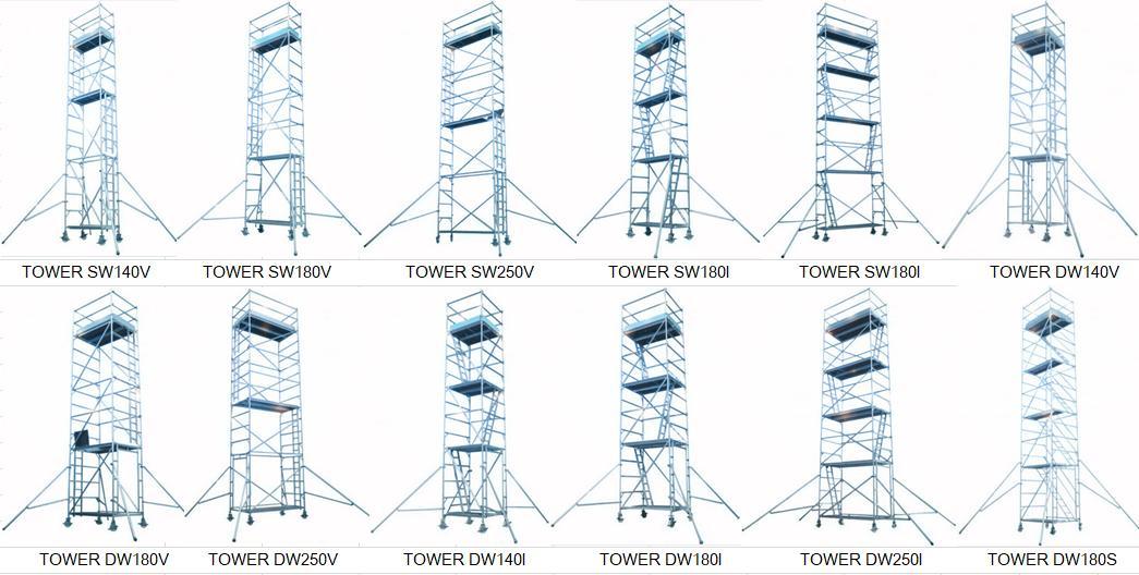 CE Approved Mobile Tower Aluminium Modular Aluminum Scaffolding Tower for Decoration