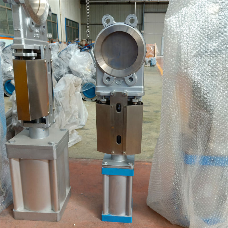 Pneumatic Through Connection Knife Gate Valve with Double Action Actuator