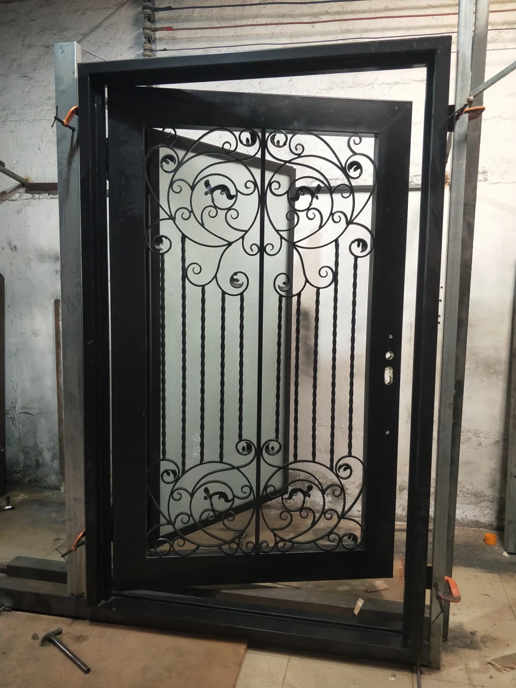 Bulletproof Security Doors with Door Stopper and Hinges Modern Iron Door|Wrought Iron Double Doors|Custom Wrought Iron Doors