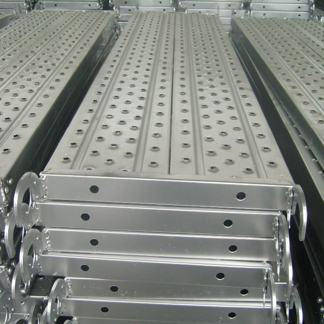 Scaffolding Metal Deck Plank Weight 125kg/Metal Scaffold Steel Plank with Hook