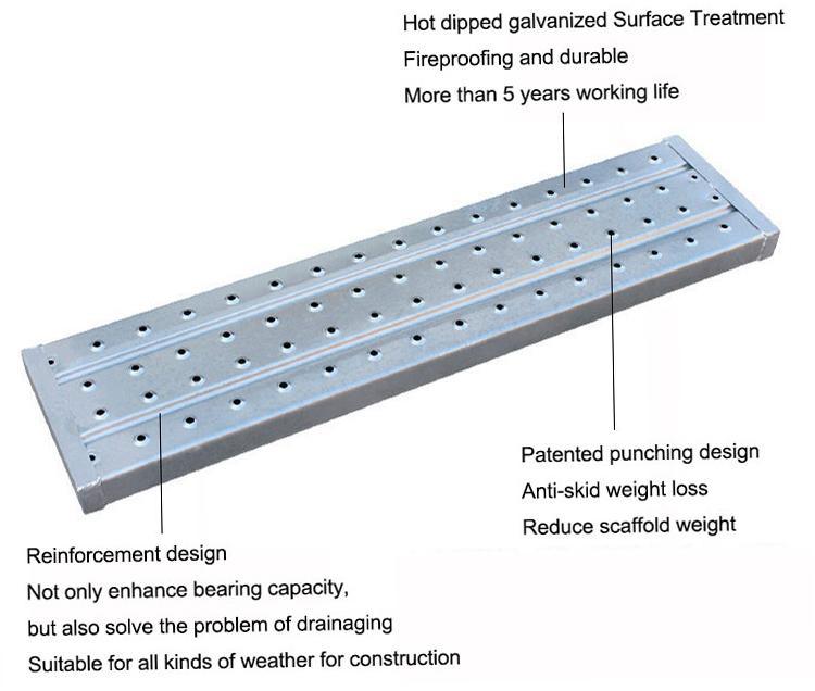 Galvanized Scaffolding Wailking Board Steel Deck Used at Scaffolding Tower Scaffolding Plank