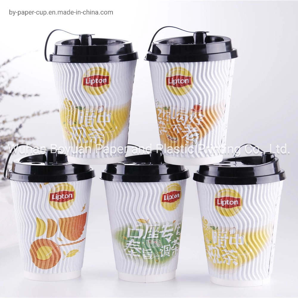 Customized Design Takeaway Disposable Paper Cups for Hot Beverage Coffee/ Tea/ Milk Tea/ Pearl Milk Tea