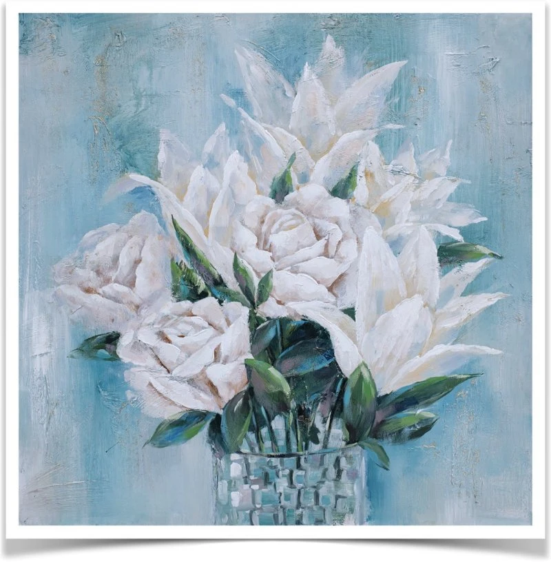 White Flower Bloom Painting Canvas Oil Painting Home Decoration