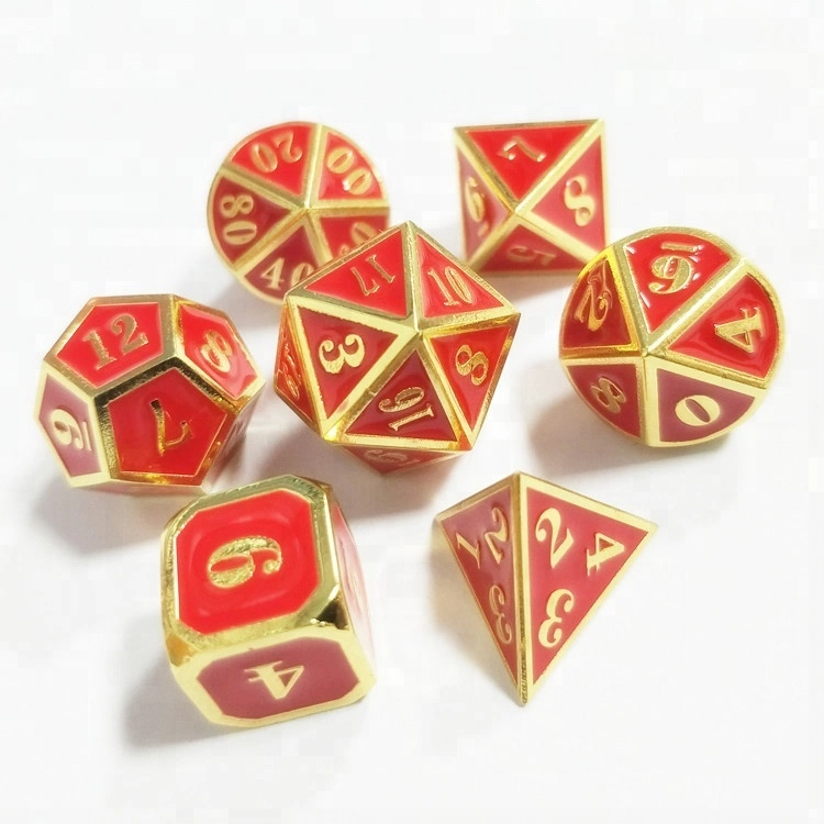2021 New Hot Products Custom Embossed Heavy Polyhedral Metal Dice Sets
