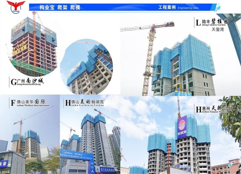 Automatic Doka Self Climbing Scaffold with Windshield Protection Panel for High Rise Building Scaffolding System