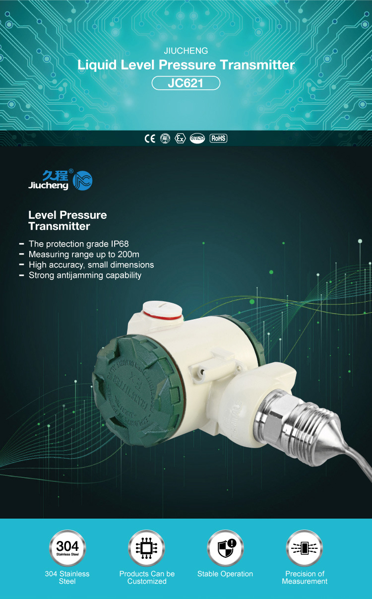 Jc621 Flanged Connection Water Level Sensor Transmitter